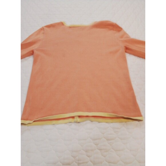 Women's Ralph Lauren Green Label Cardigan Peach Yellow Accents Size Large - Picture 4 of 13